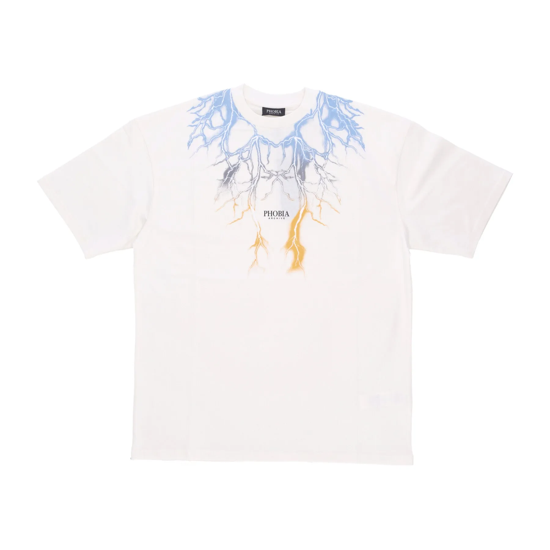 Maglietta Uomo Bicolor Lightning Print Tee White