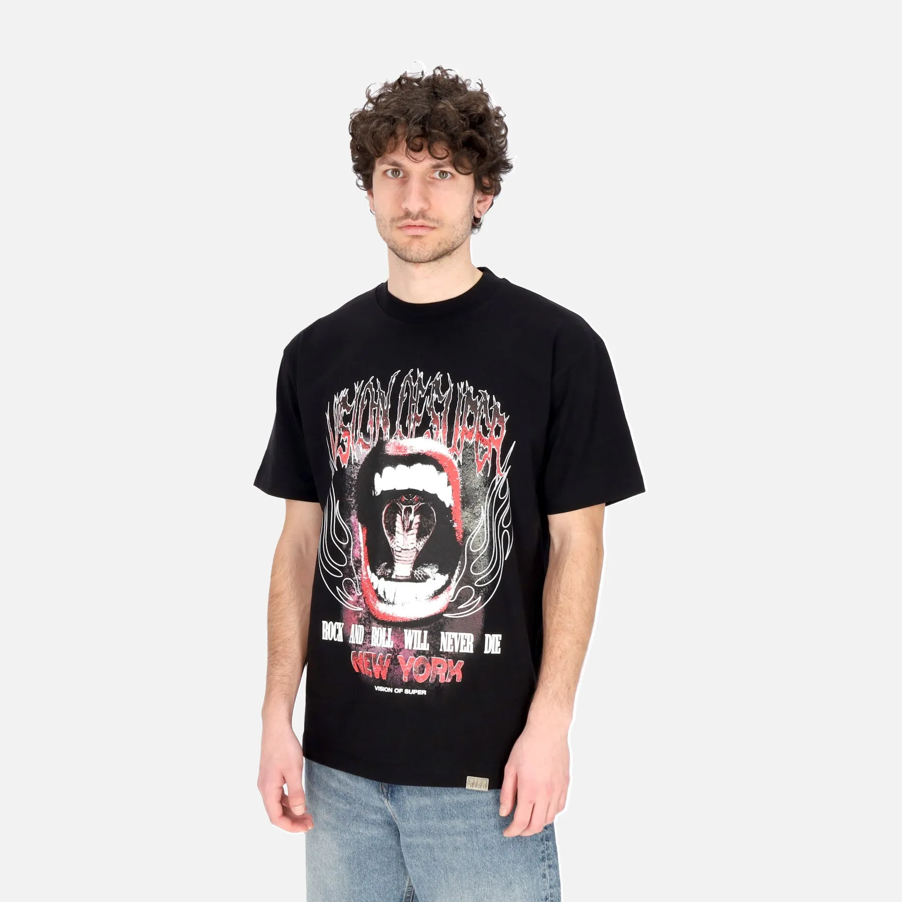 Maglietta Uomo Cobra Mouth Print Tee Black