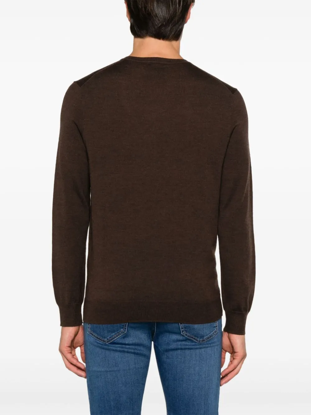 Maglione cacao ricamo sul petto