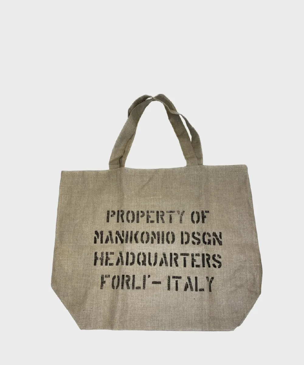 Manikomio Dsgn Utility borsa shopper in cotone tortora