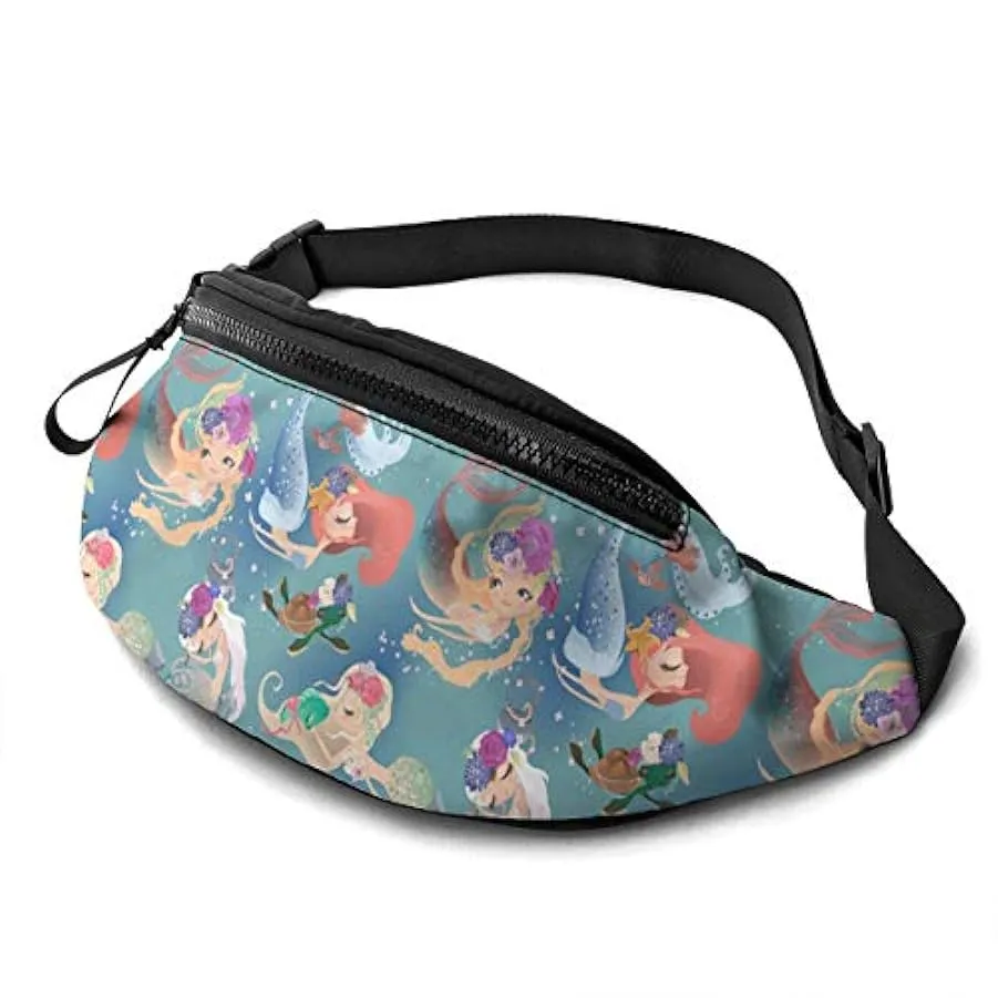Marsupio per Uomo Donna,Simpatica Sirena Ragazze Marsupio con Cintura Tasca a Tracolla Regolabile Borsa a Tracolla Borsa sul Pet