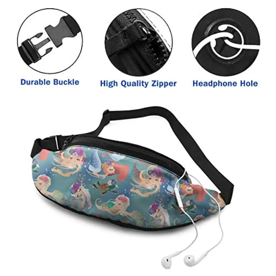 Marsupio per Uomo Donna,Simpatica Sirena Ragazze Marsupio con Cintura Tasca a Tracolla Regolabile Borsa a Tracolla Borsa sul Pet