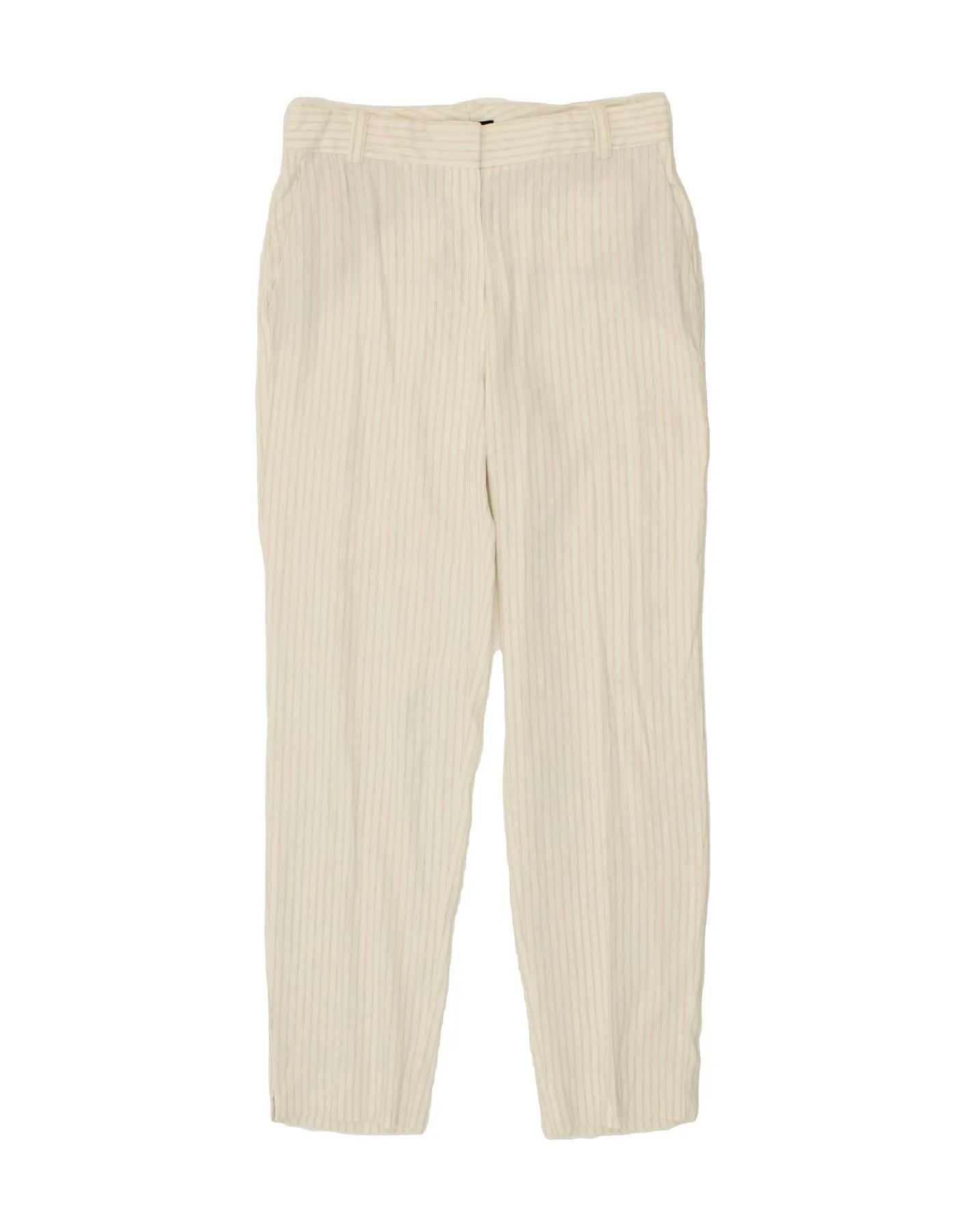 MASSIMO DUTTI Womens High Waist Casual Trousers EU 38 Small W30 L29 White