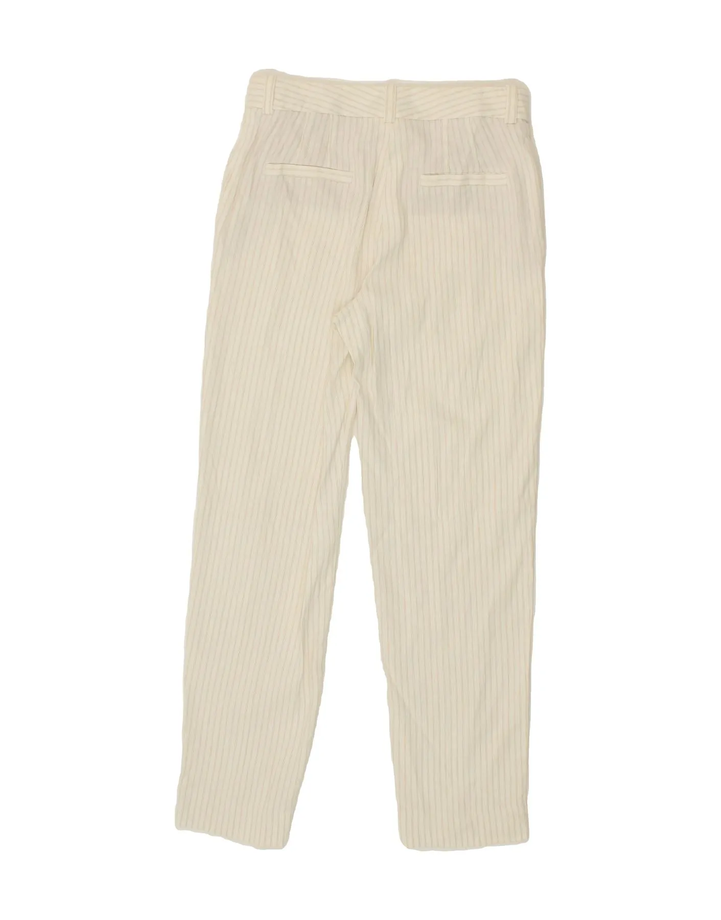 MASSIMO DUTTI Womens High Waist Casual Trousers EU 38 Small W30 L29 White