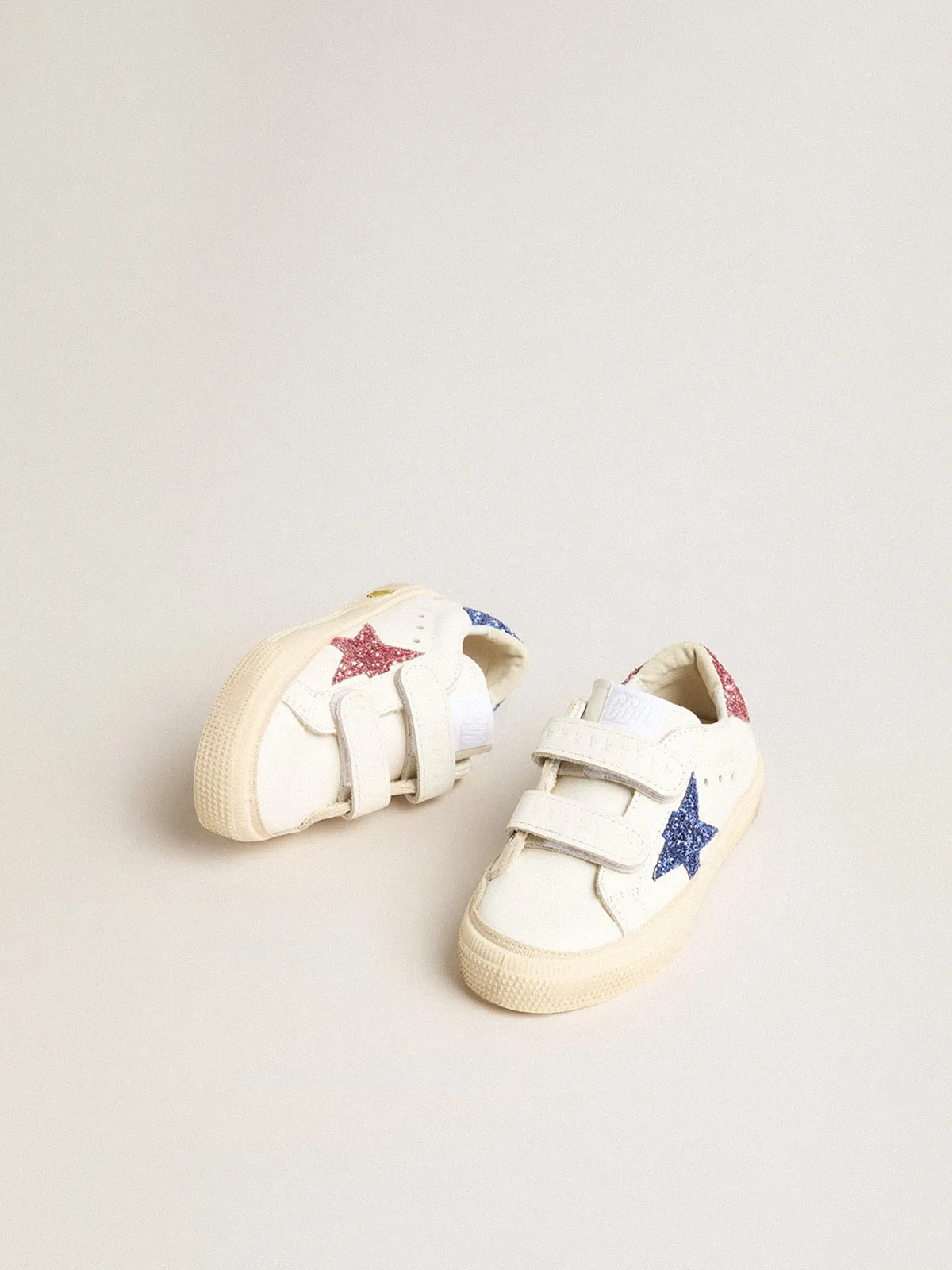 May School Junior in pelle con stella e talloncino glitter