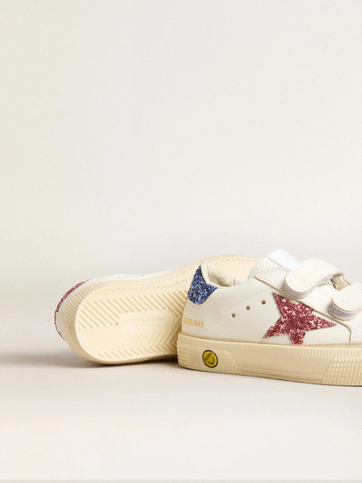 May School Junior in pelle con stella e talloncino glitter