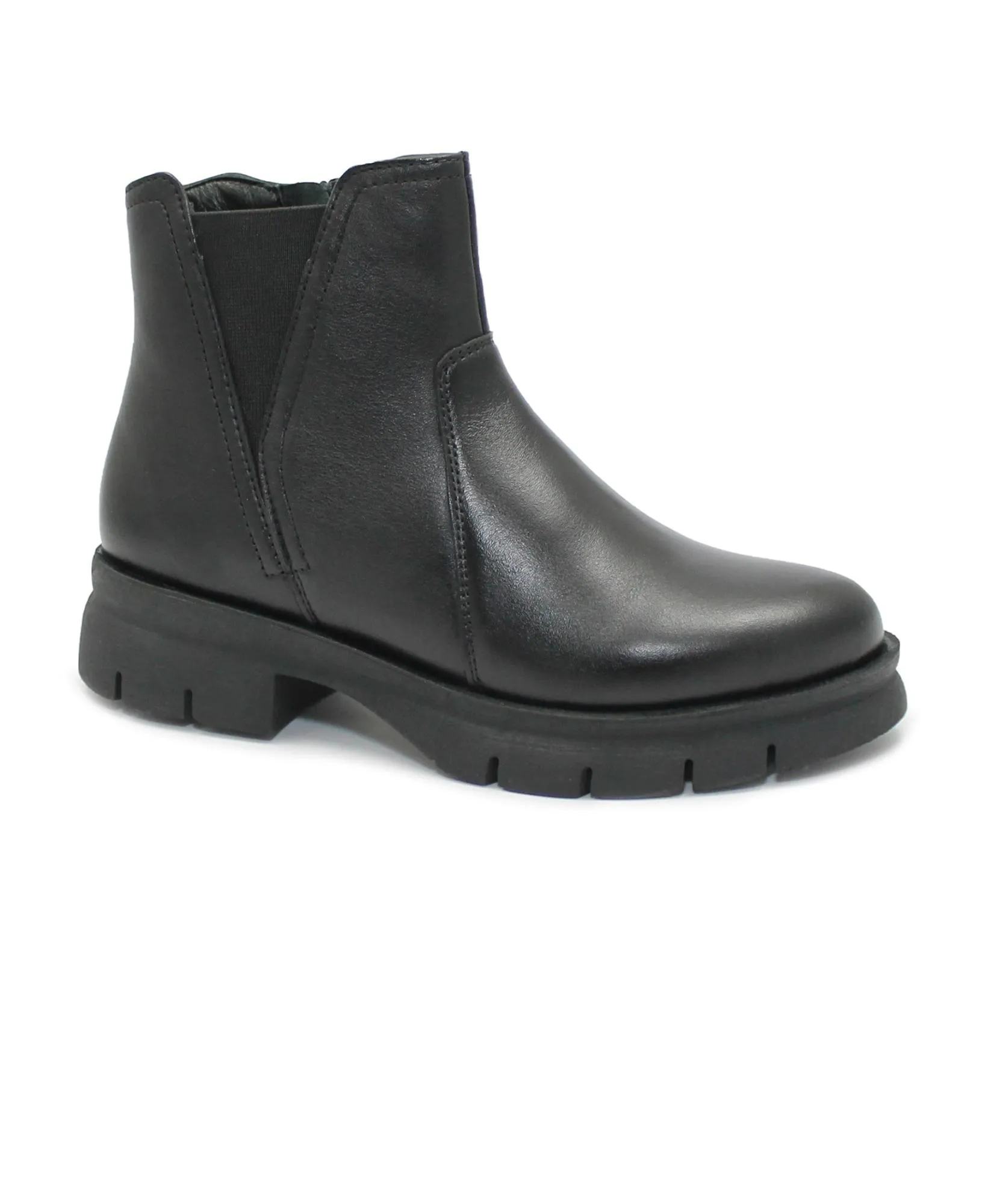 MELLUSO 034345 nero scarpe donna stivaletti tronchetti zip pelle elastico