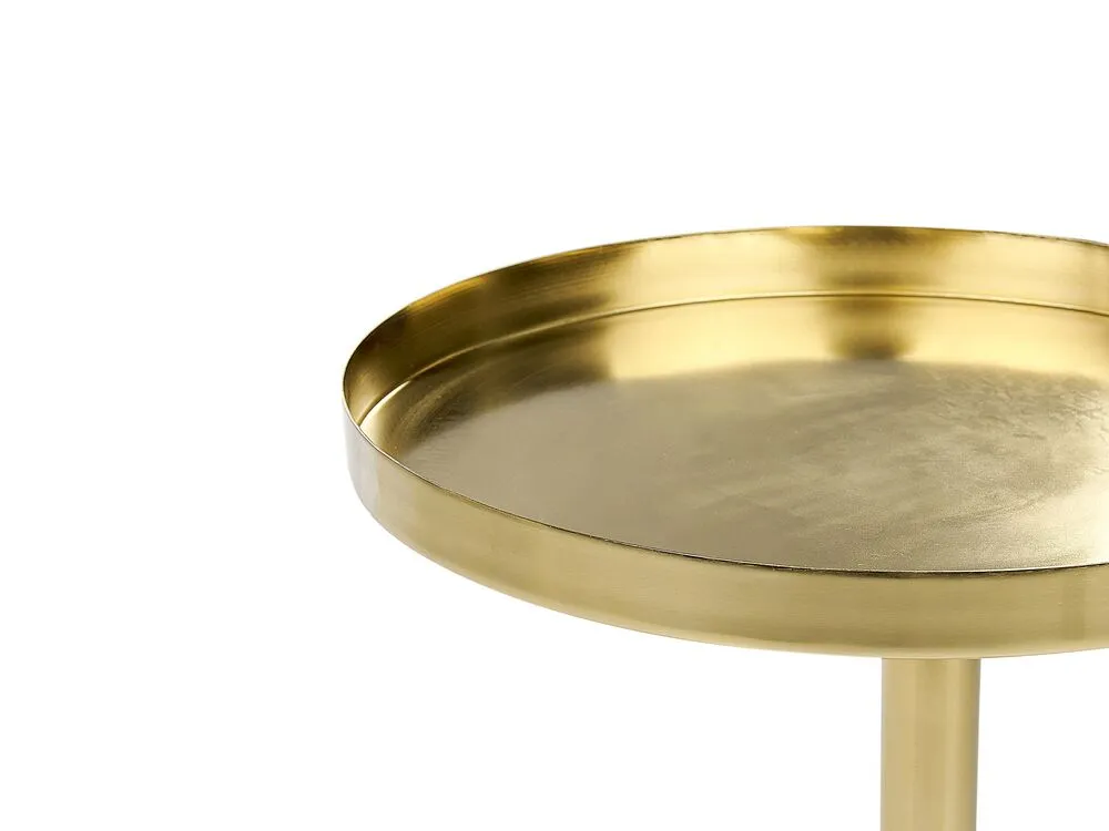 Metal Side Table Gold and White CAMELO