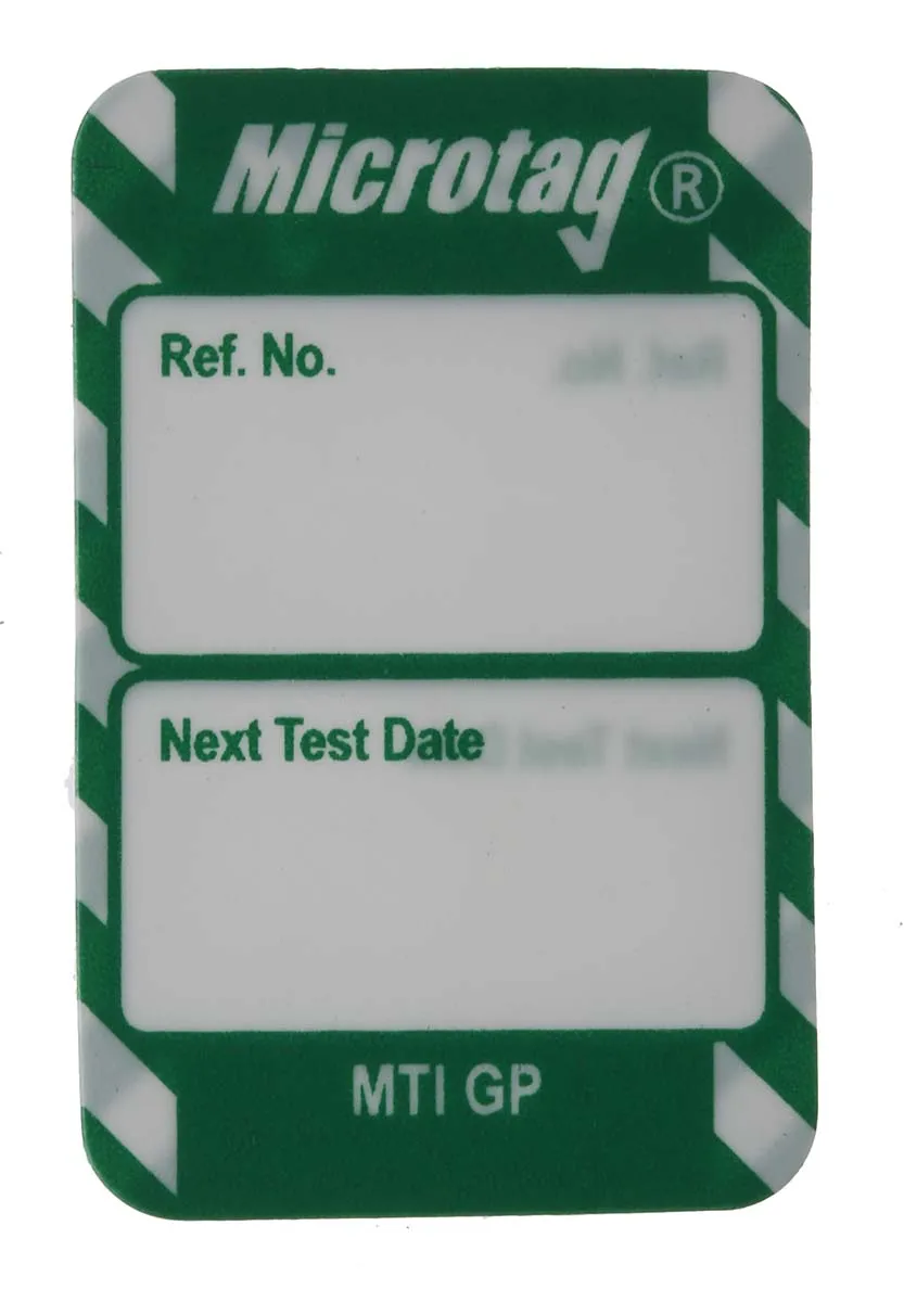Micro-etichetta Brady Bianco su verde Inglese