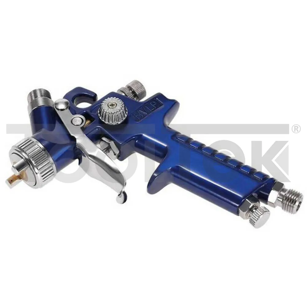 MINI AEROGRAFO HVLP SERBATOIO SUPERIORE METALLO 100ml 120CC PISTOLA 