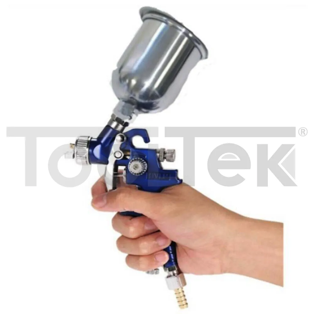 MINI AEROGRAFO HVLP SERBATOIO SUPERIORE METALLO 100ml 120CC PISTOLA 