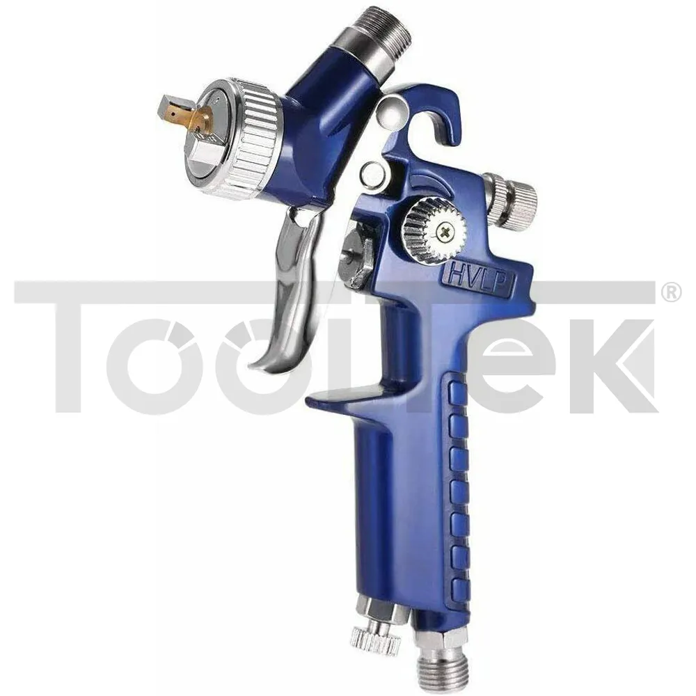 MINI AEROGRAFO HVLP SERBATOIO SUPERIORE METALLO 100ml 120CC PISTOLA 
