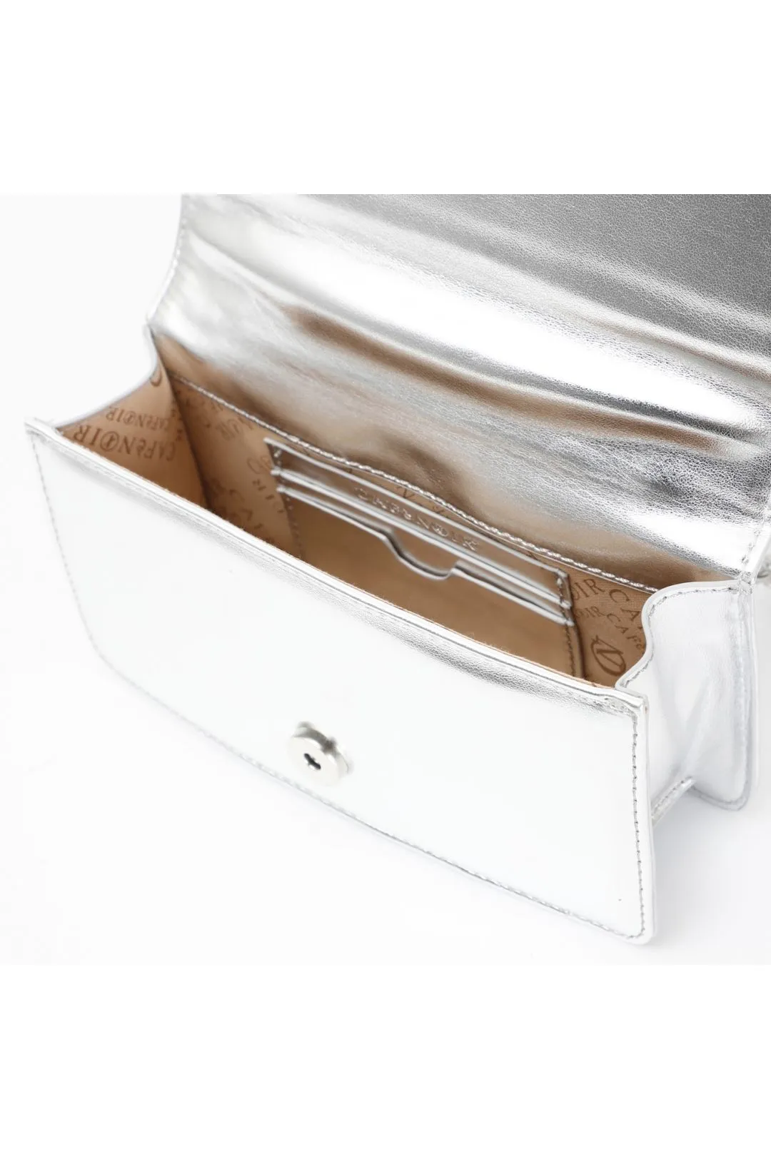 minibag effetto metallizzato con pattina argento
