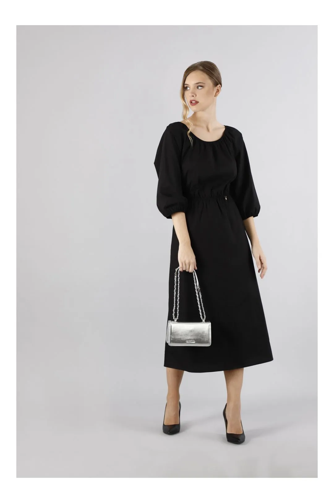 minibag effetto metallizzato con pattina argento