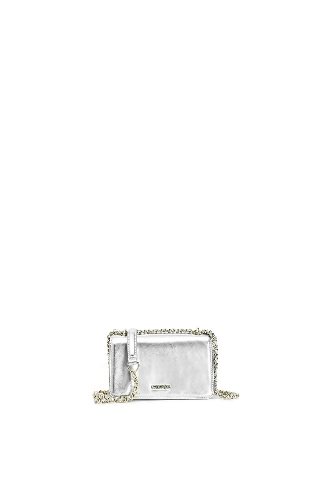 minibag effetto metallizzato con pattina argento