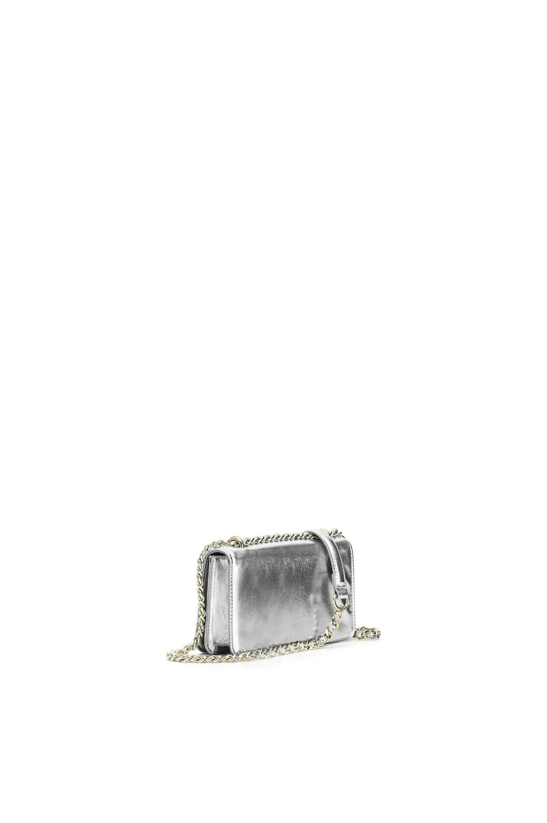 minibag effetto metallizzato con pattina argento
