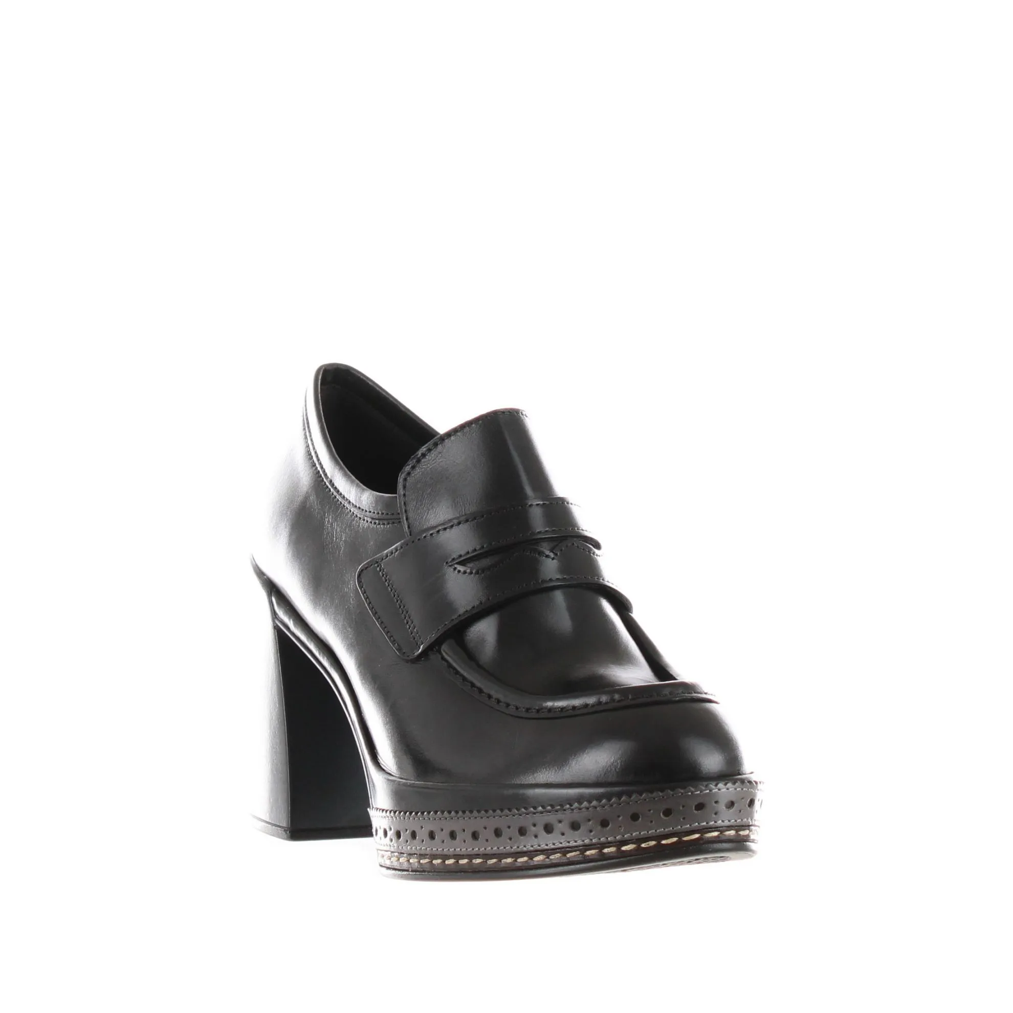 Mocassino amelia in pelle con tacco