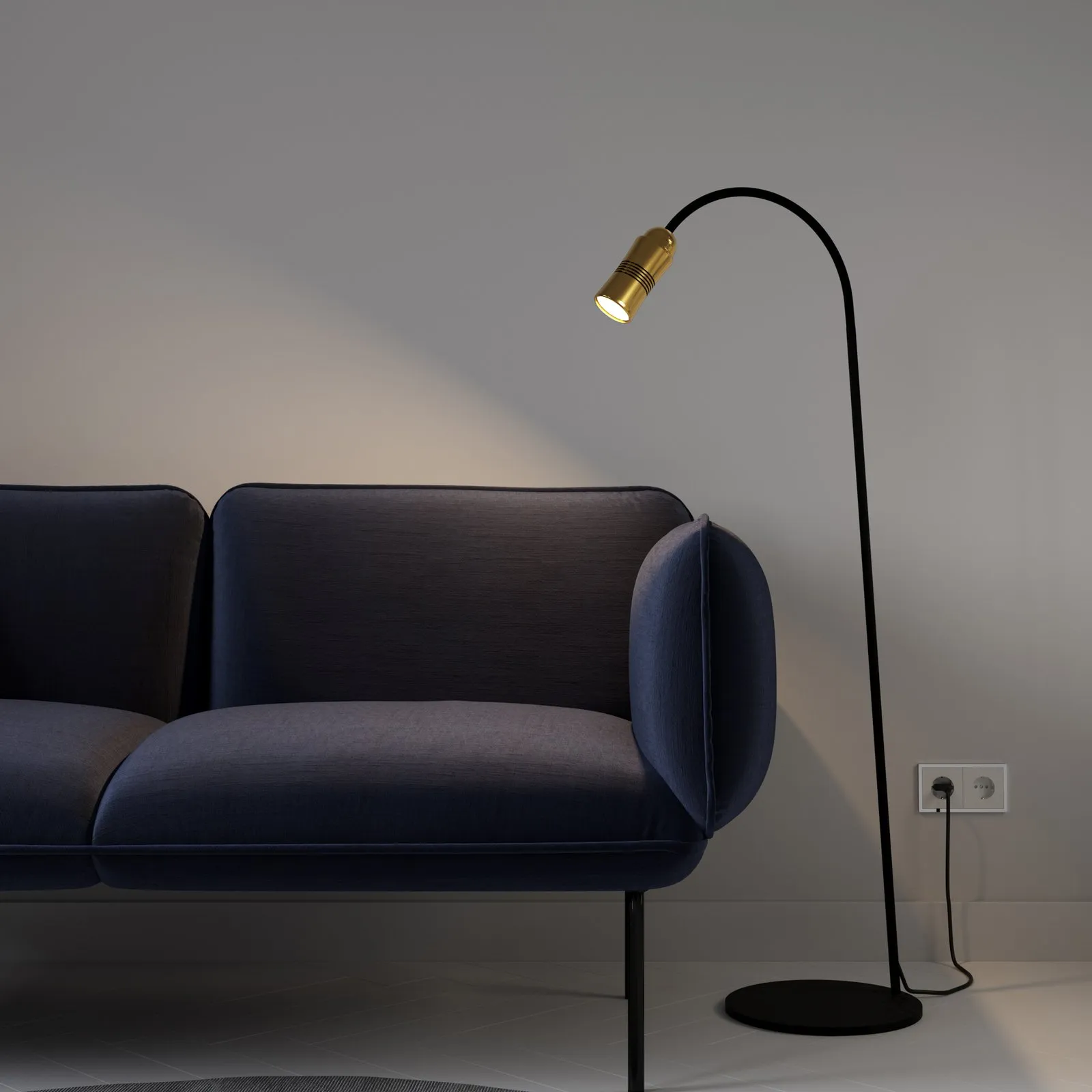 Neo! Floor piantana LED dimming ottone/nero