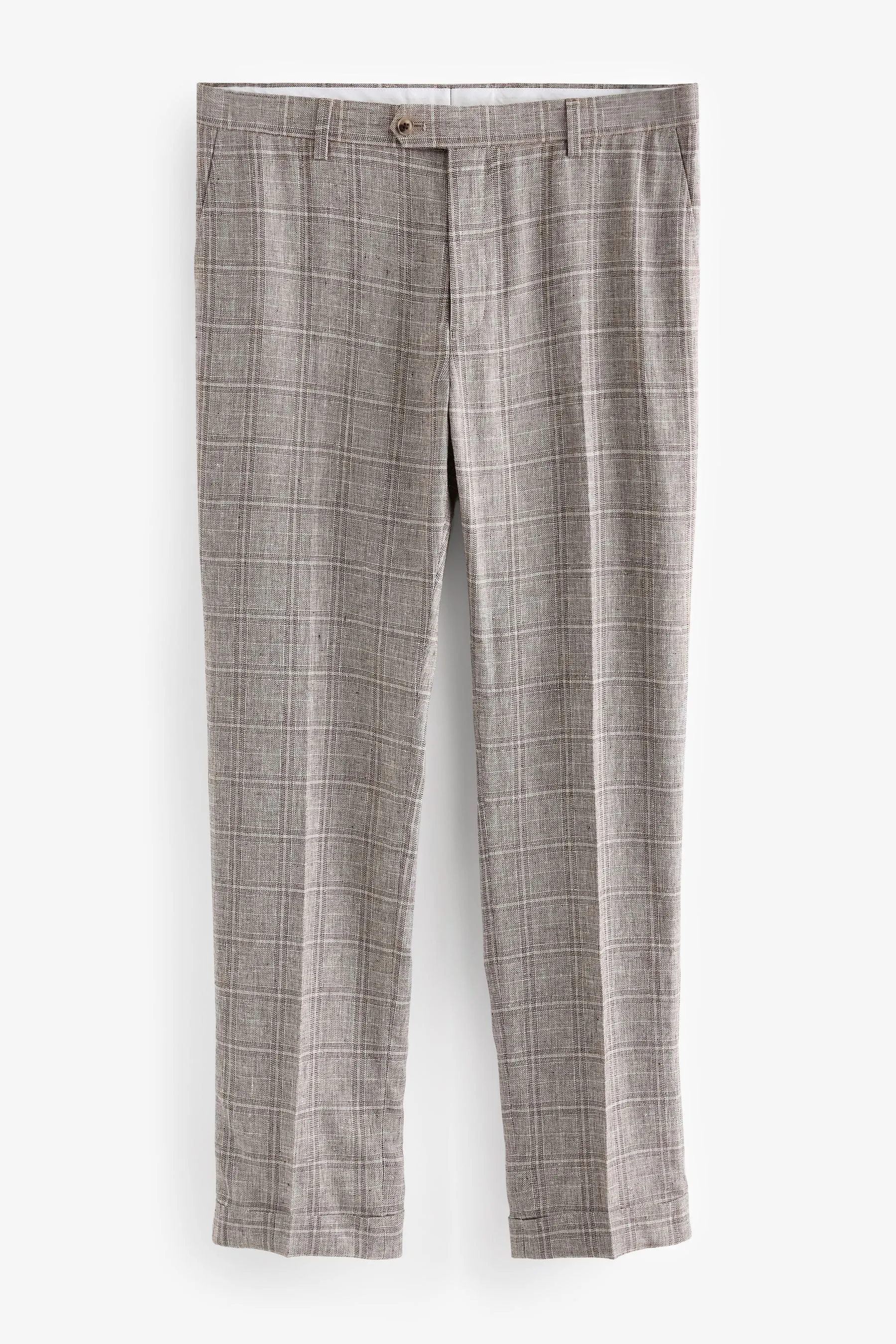 Neutro  - Vestibilità sartoriale - Completo in A quadri lino: Pantaloni