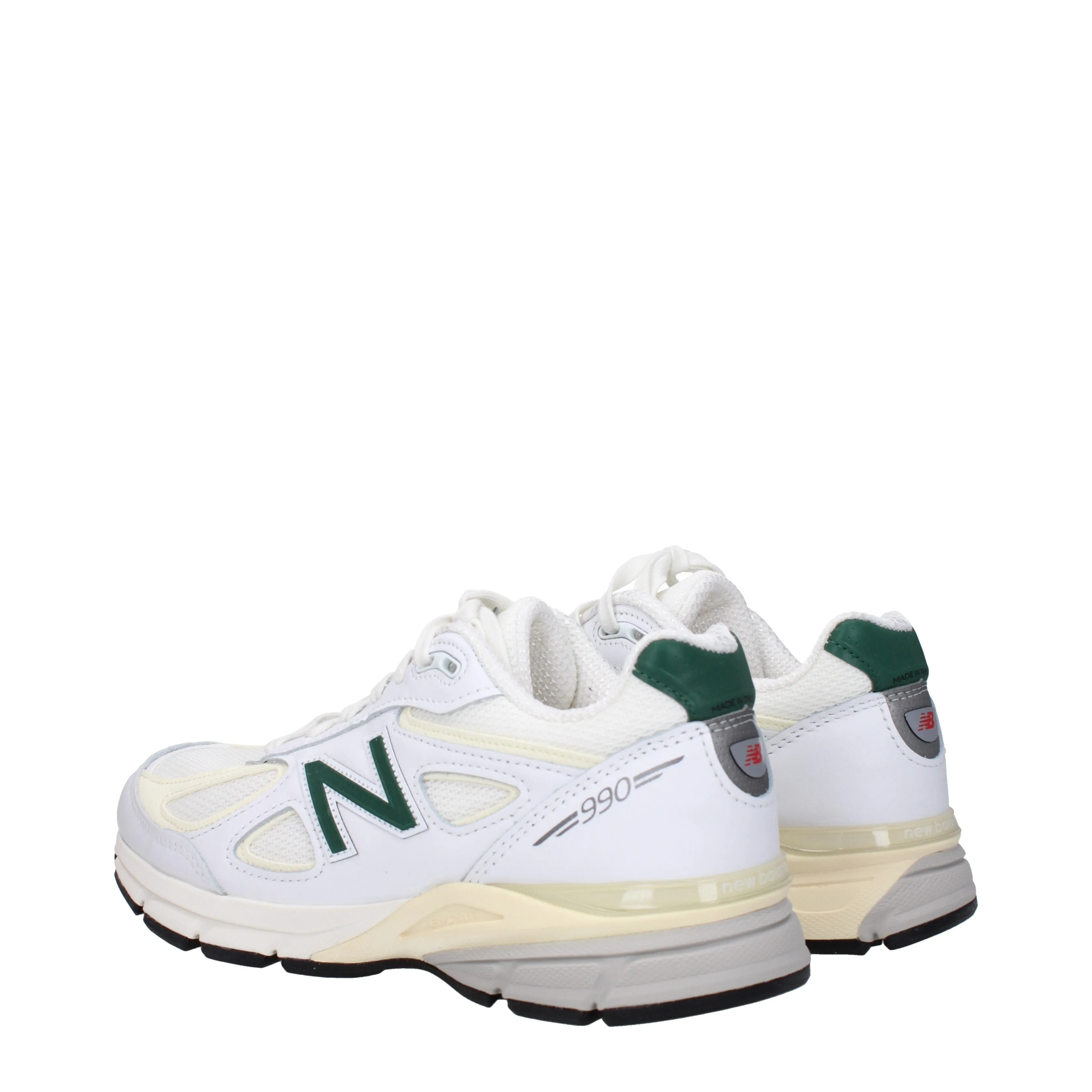 New Balance Sneakers 990 Uomo Pelle Bianco/Verde