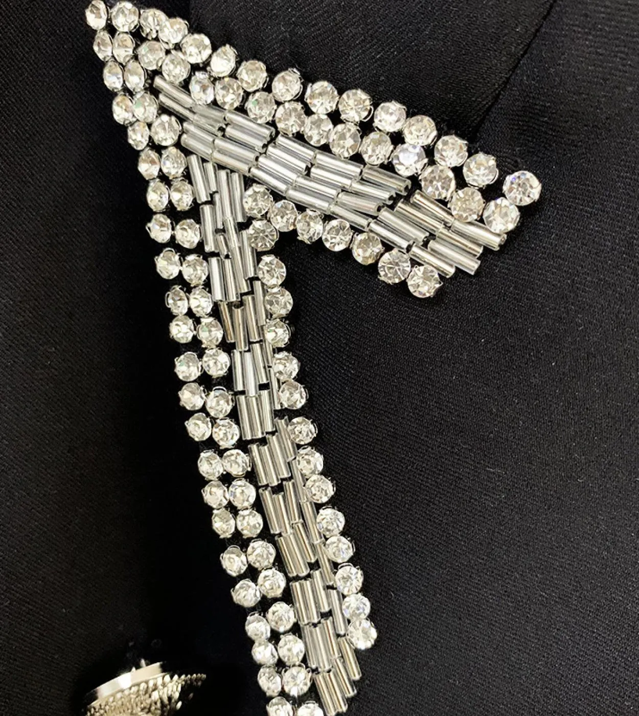 New Diamond Blazer bianco nero giacche da donna cappotto collo a punta diamante con perline classico doppio petto Slim Blaze da