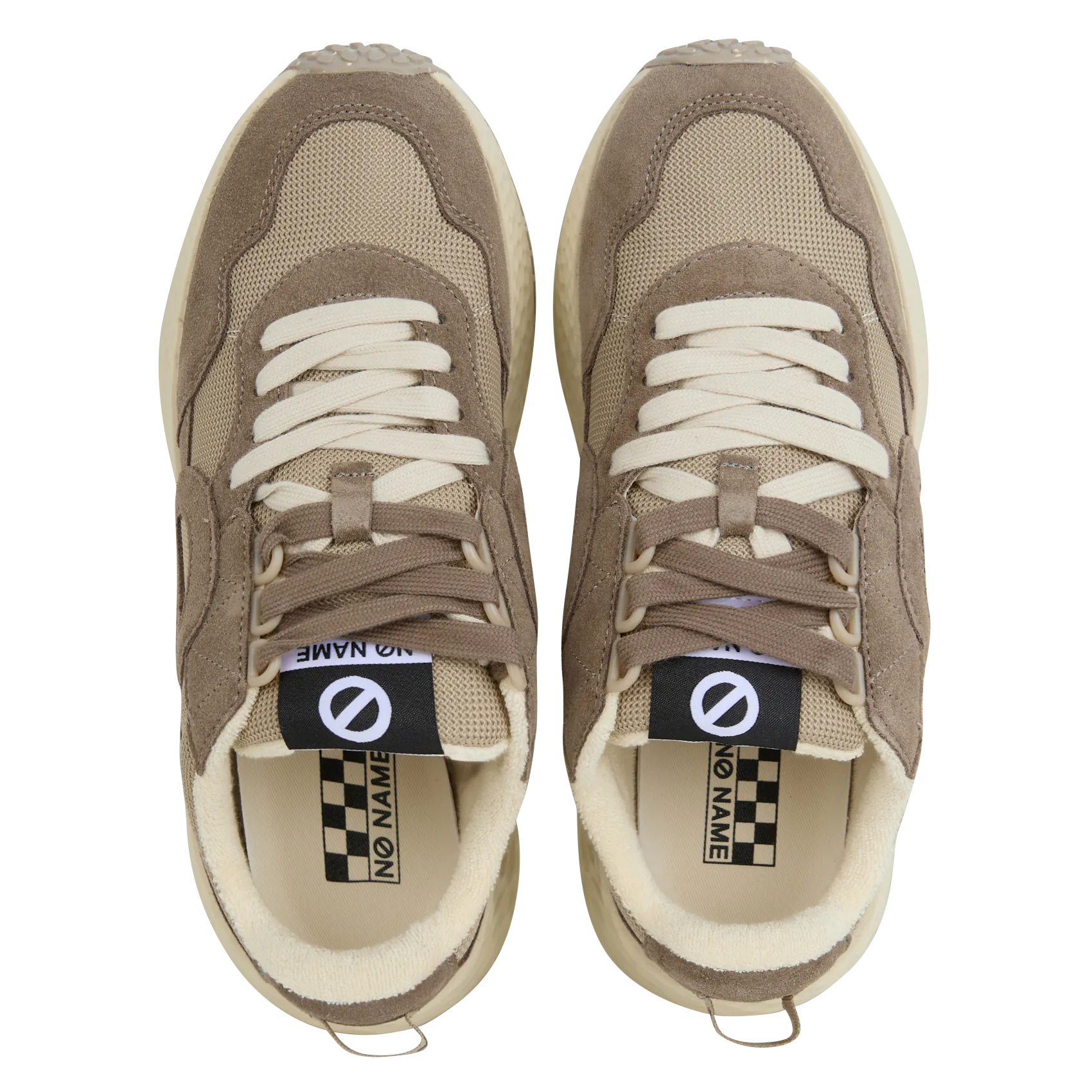 NO NAME   CARTER - Sneakers con zeppa in doppio materiale | Marrone