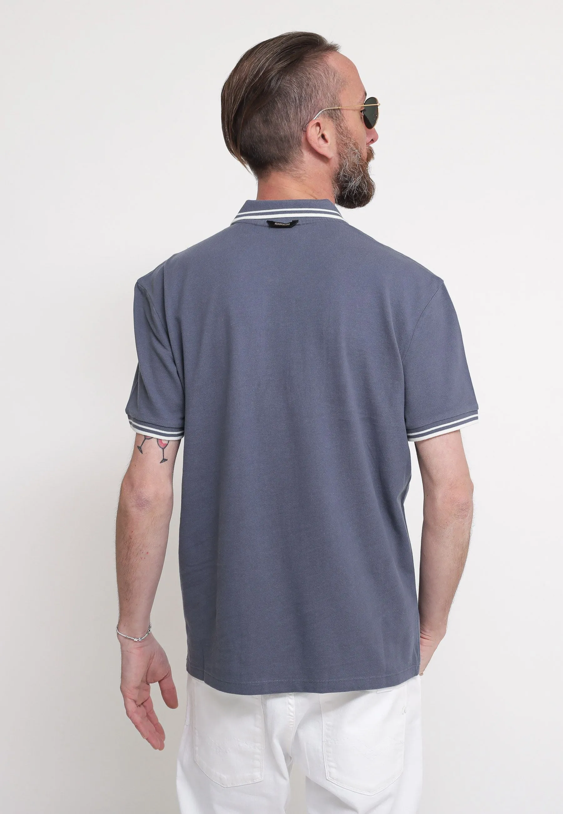 NP AP Men Top E-Macas SS - Blu Grisail