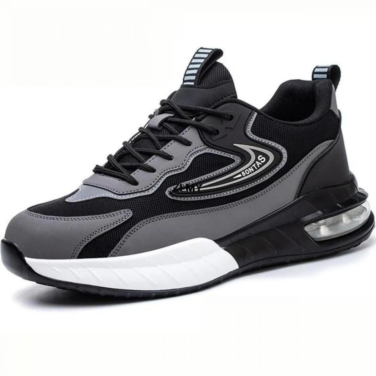 Nuove scarpe antinfortunistiche da uomo Sneaker con punta in acciaio Sport Cuscino d'aria Stivali riflettenti antinfortunistici