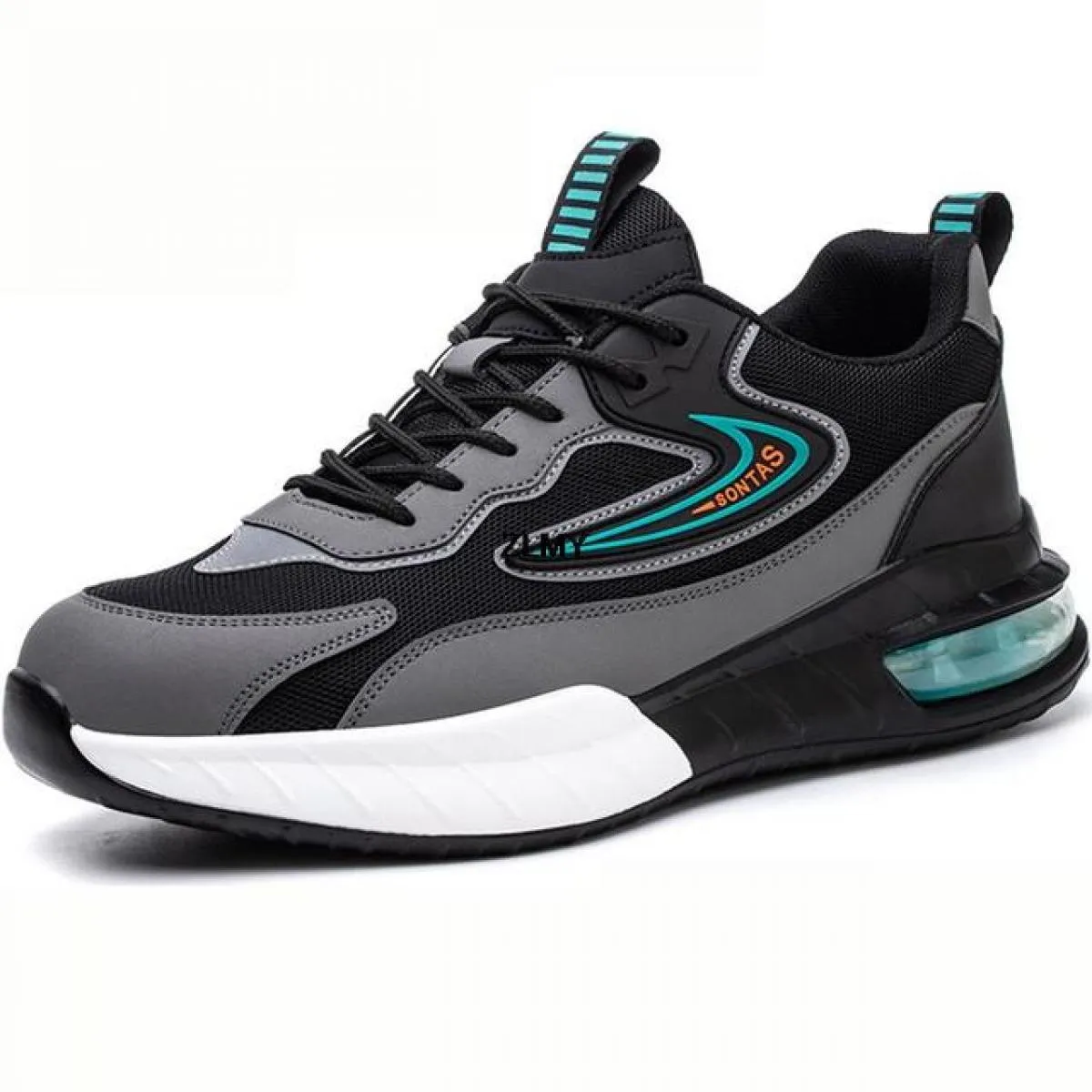 Nuove scarpe antinfortunistiche da uomo Sneaker con punta in acciaio Sport Cuscino d'aria Stivali riflettenti antinfortunistici