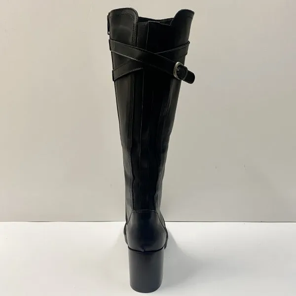 OPEN TOO A33 STIVALE DOPPIA FIBBIA IN PELLE NERO