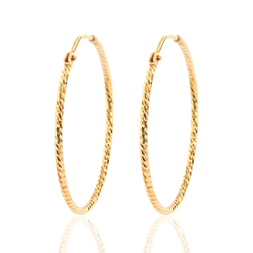 Orecchini Unisex in Oro Giallo Canna Ritorta