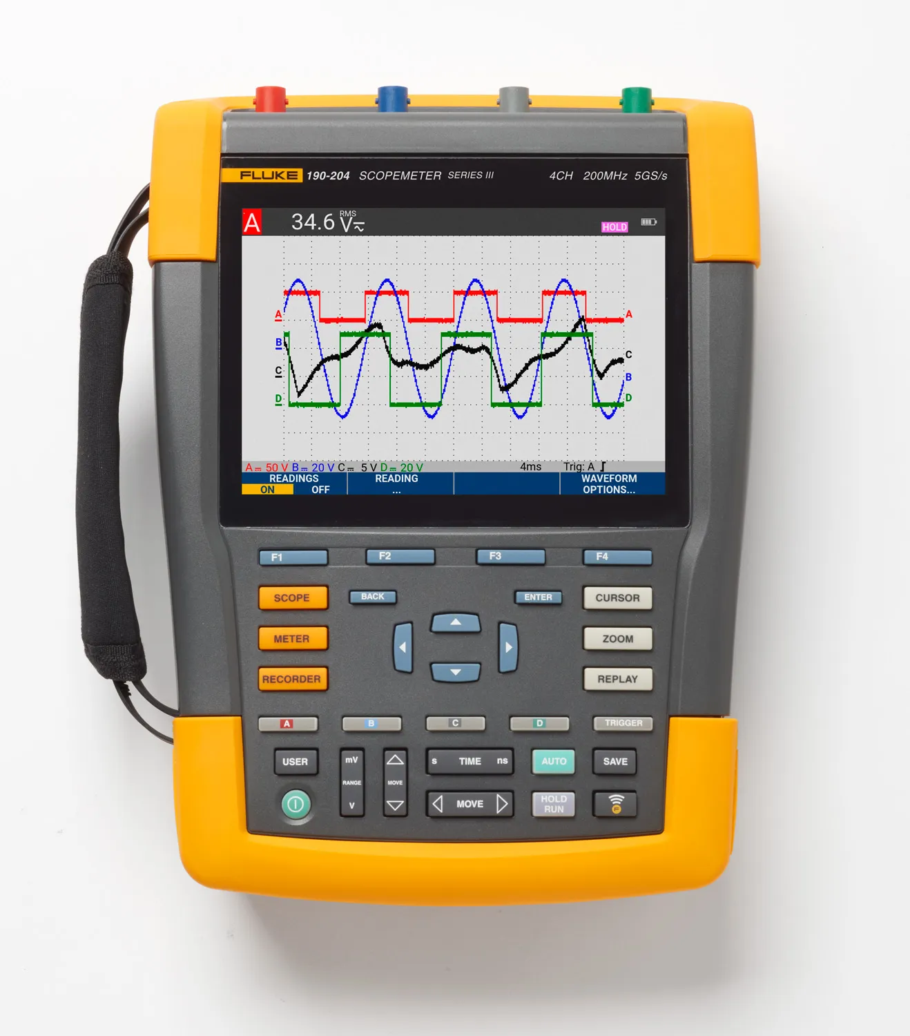 Oscilloscopio Portatile Fluke 190-204-III, 4 ch. analogici, 200MHz
