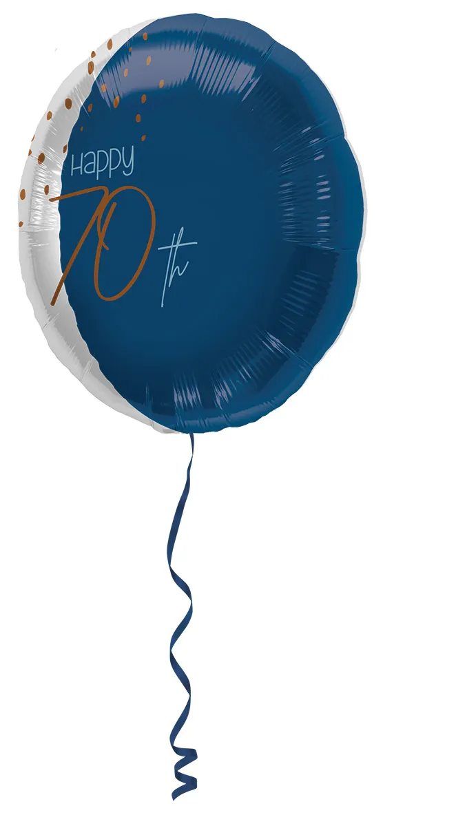 Palloncino foil settantesimo compleanno Elegante blu