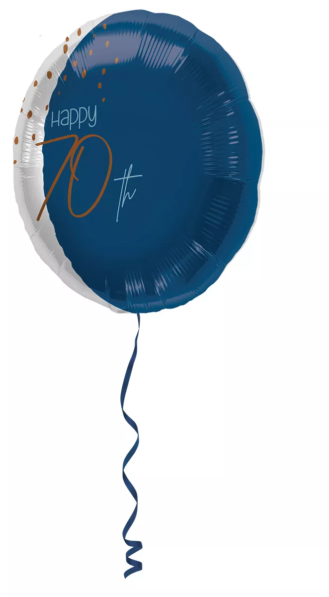 Palloncino foil settantesimo compleanno Elegante blu
