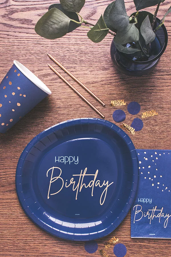 Palloncino foil settantesimo compleanno Elegante blu