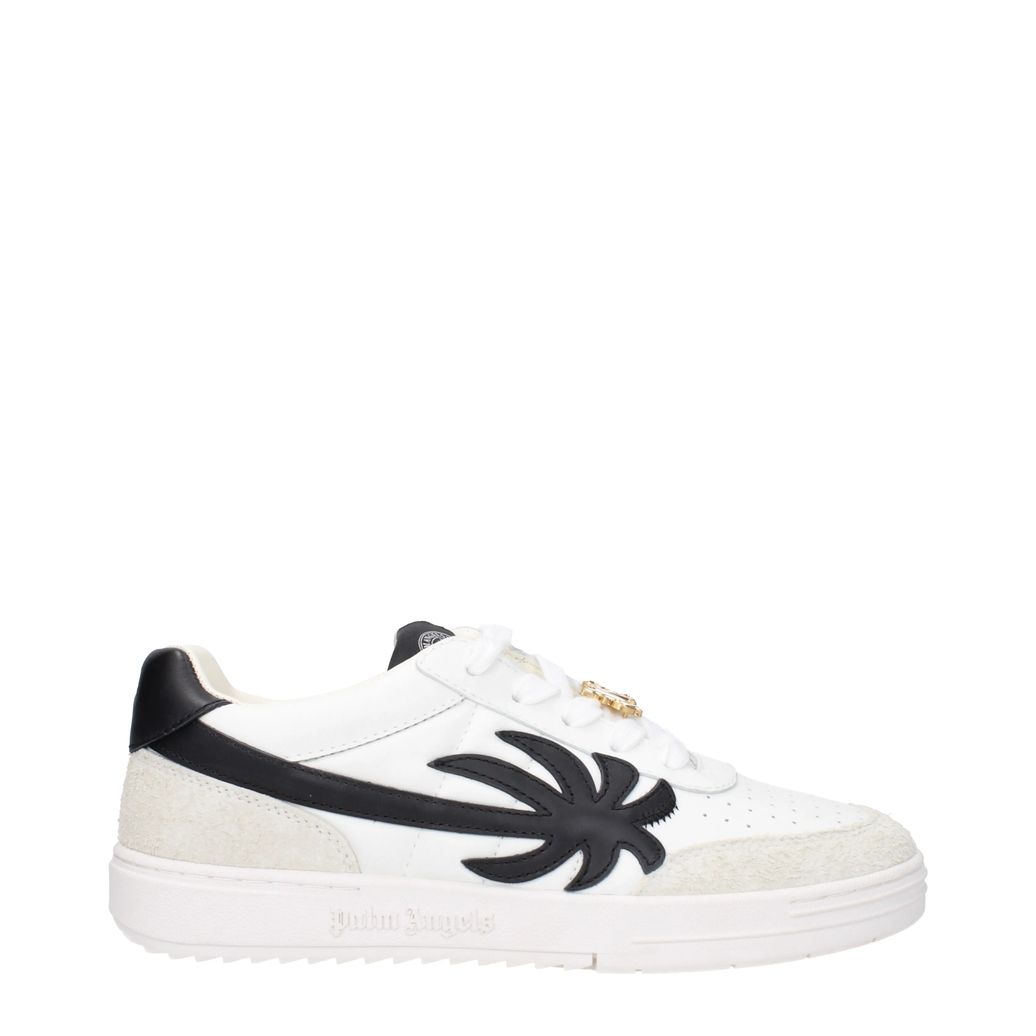 Palm Angels Sneakers University Uomo Pelle Bianco/Nero
