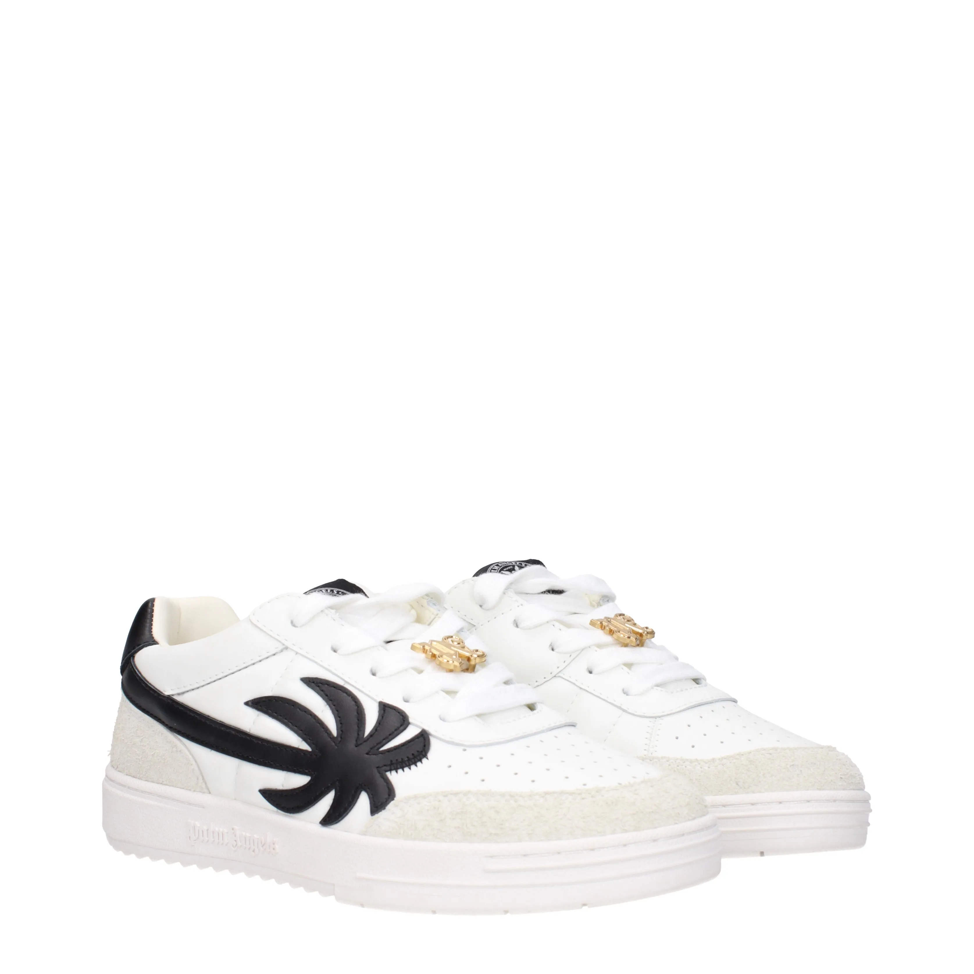 Palm Angels Sneakers University Uomo Pelle Bianco/Nero