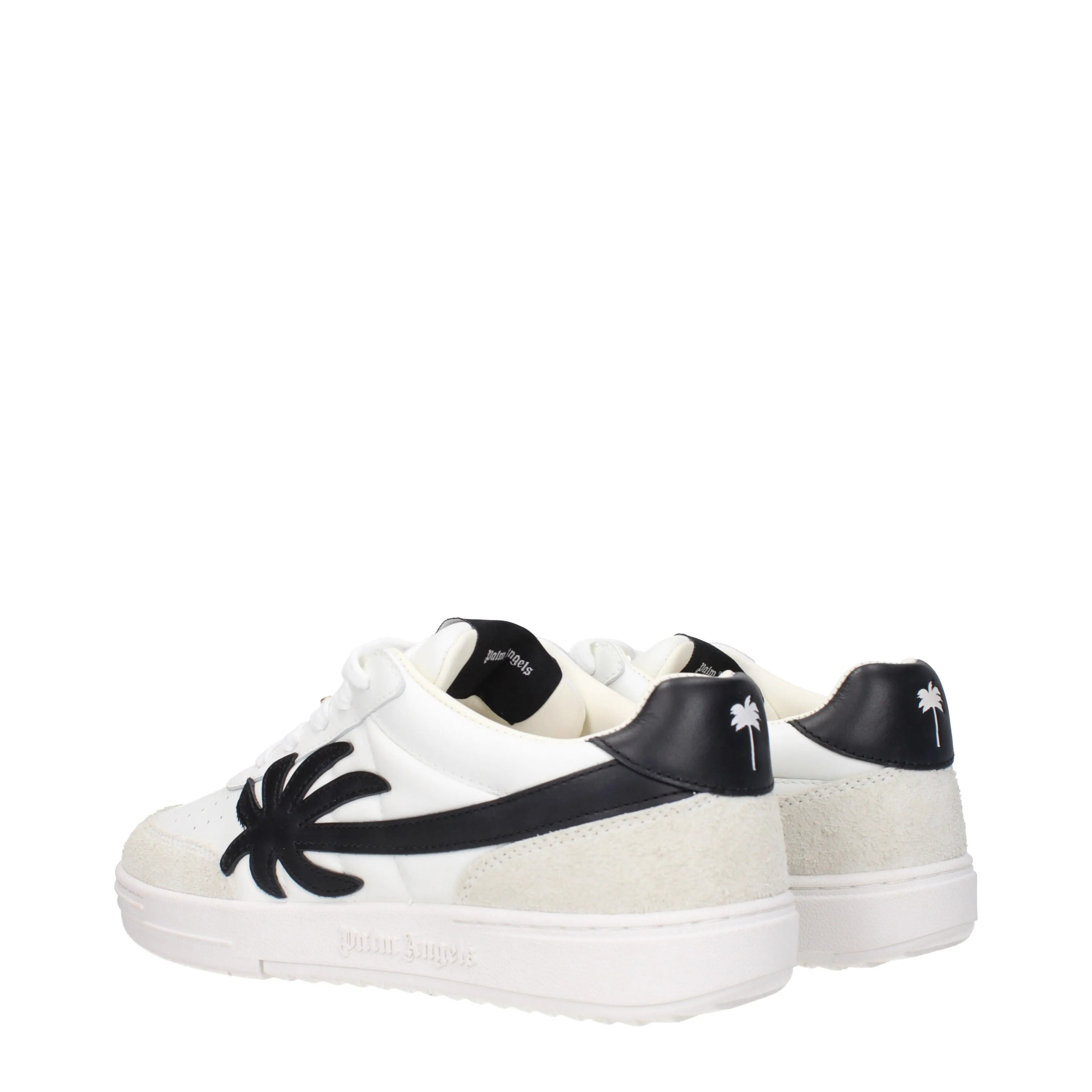 Palm Angels Sneakers University Uomo Pelle Bianco/Nero