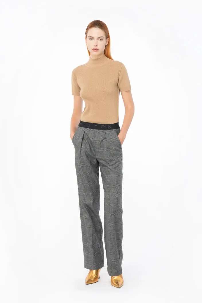 PANTALONE "PALMA" IN MISTO LANA CON STAMPA PRINCIPE DI GALLES