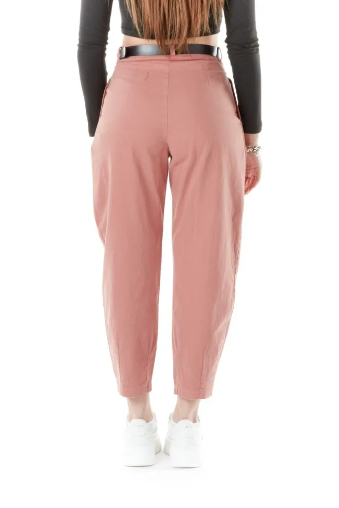 Pantalone slouchy donna rosa