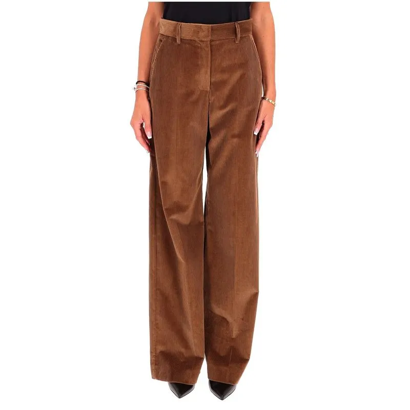Pantalone Tania in cotone marrone 