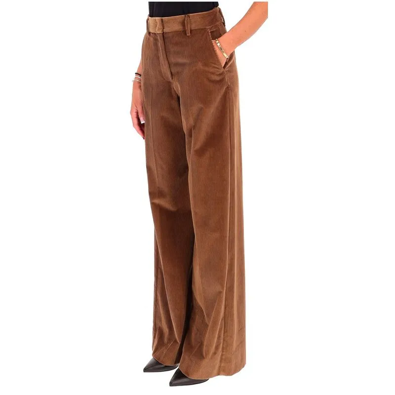 Pantalone Tania in cotone marrone 