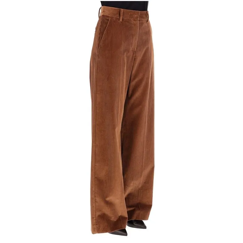 Pantalone Tania in cotone marrone 
