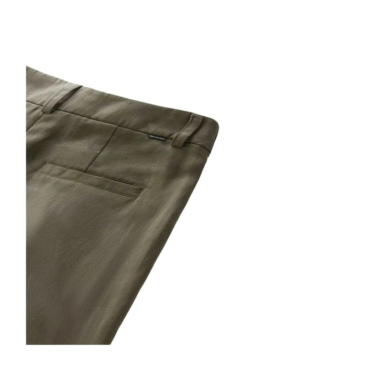 Pantaloni Donna Woolrich Misto Lino Cintura Verde