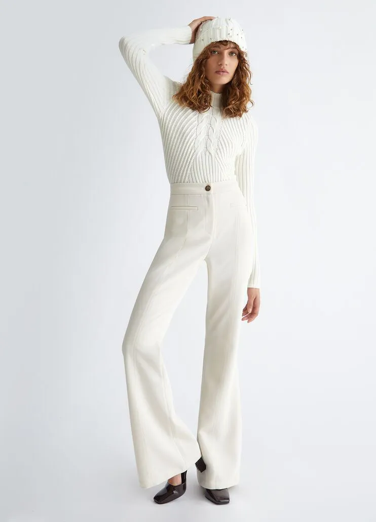 Pantaloni flare in twill liu jo