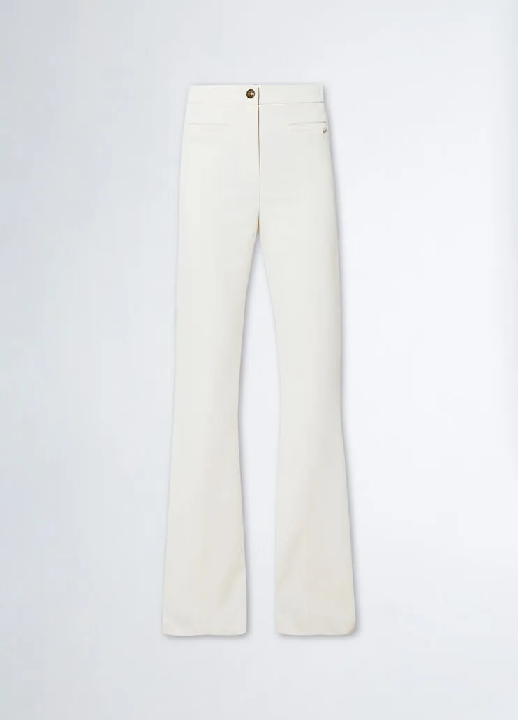 Pantaloni flare in twill liu jo