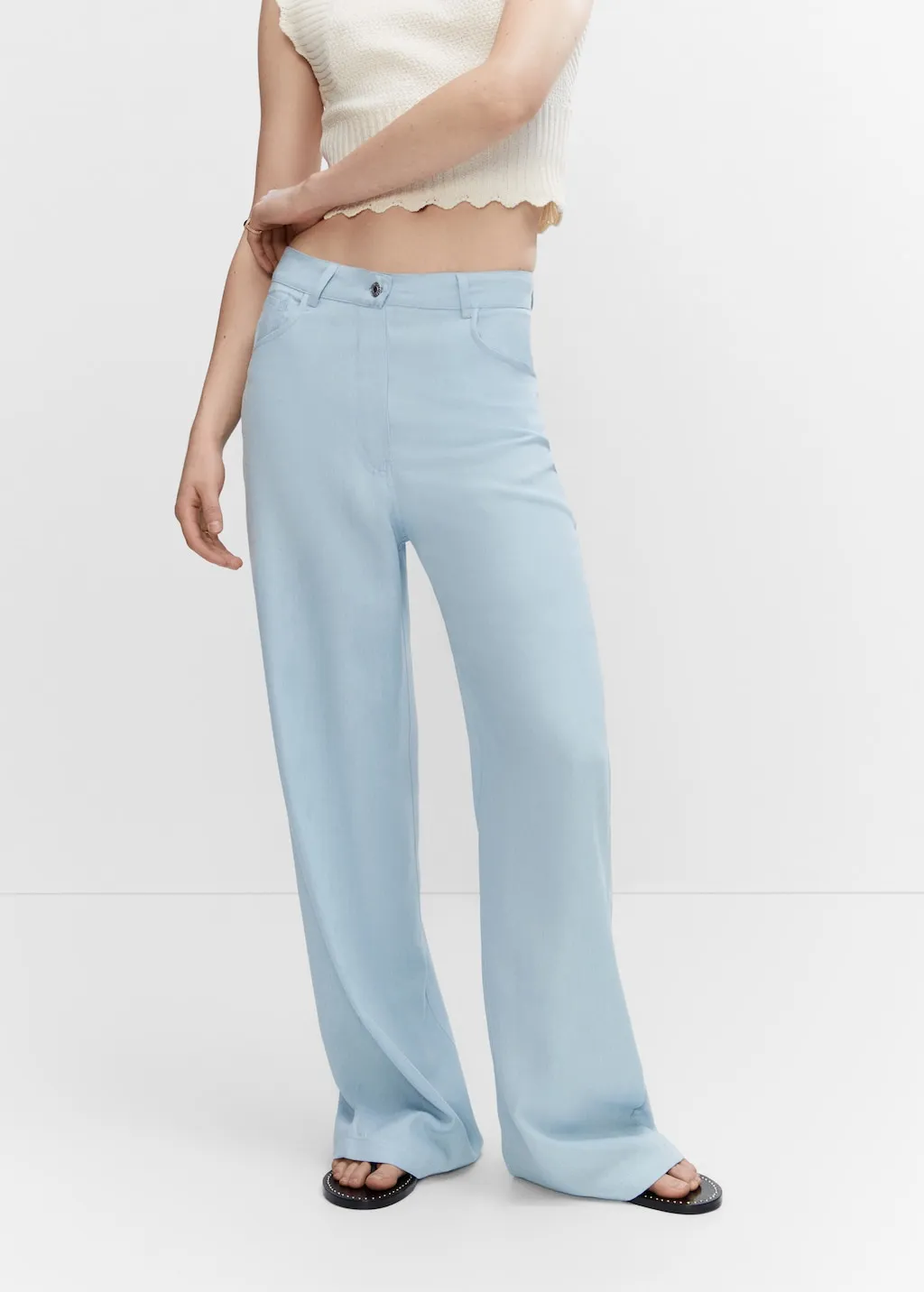 Pantaloni wideleg lyocell