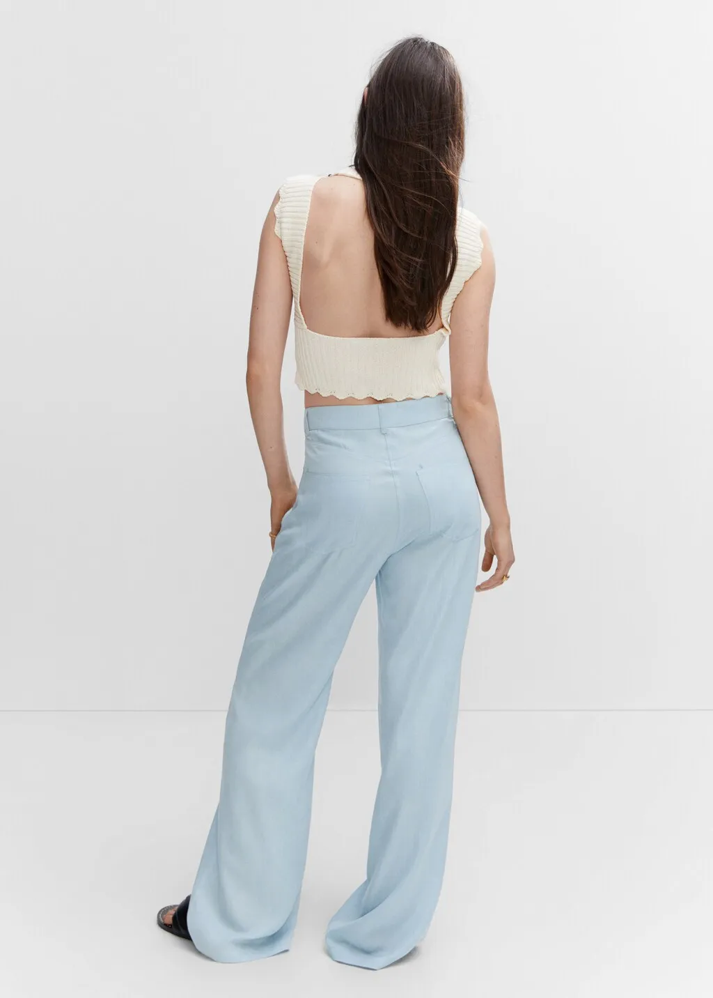 Pantaloni wideleg lyocell
