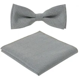 Papillon mini check in lana Henk ter Horst con fazzoletto da taschino Verde chiaro