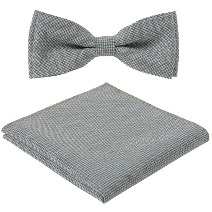 Papillon mini check in lana Henk ter Horst con fazzoletto da taschino Verde chiaro